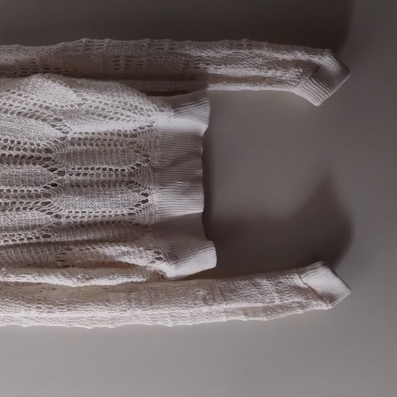 FREE PEOPLE WOMEN LONG SLEEVE CROCHET EYE LITE ZIP UP SWEATER - Picture 6 of 11